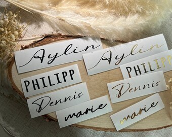 Aufkleber Sticker Namen und Wörter aller Art Hochzeit Geburtstag Geschenk aus Vinyl in Wunschgröße und Farbe Personalisiert