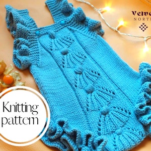 Baby romper knitting pattern! Easy and fast making! Baby girl knitting pattern from 0 month to 3 month