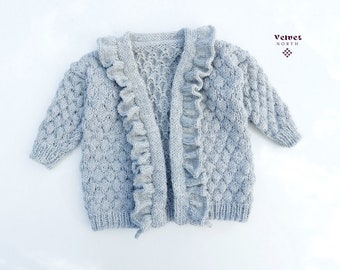 Cairo Bubble Stitch Cardigan Knitting Pattern | Baby to 5 Years (PDF Pattern)