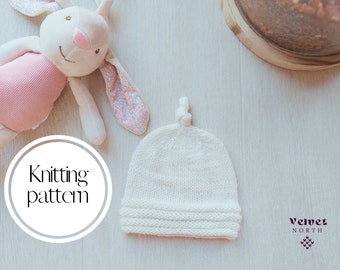 Top knot with curly edge hat | Knitting pattern | Easy and fast making! Beanie pattern |