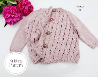 Monaco Cardigan Knitting Pattern | Overlapping Waves Design (PDF Pattern)