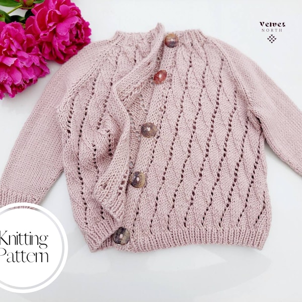 Monaco Cardigan Knitting Pattern |  | From 3 month to 7 years | Kids Cardigan Pattern