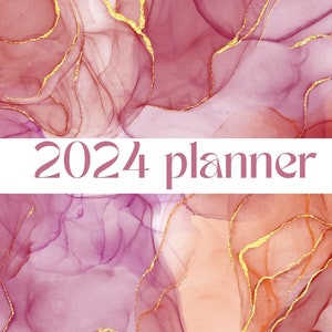 2024 Colorful Modern Marble Planner