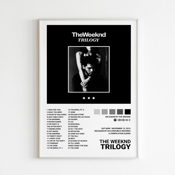 The Weeknd All Album Poster / The Weeknd Poster / Album Cover Poster / Music Print / Album Print / Home Wall Decor / Music Gift / Trilogy