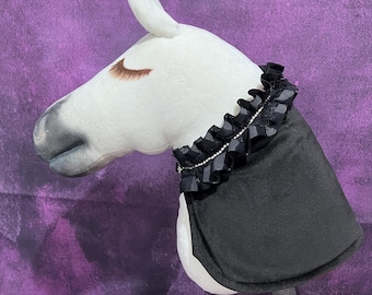 Plush Velvet Hobby Horse Blanket with Rhinestones