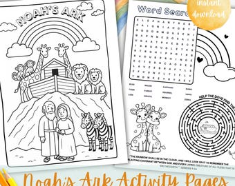 Noah's Ark Bible Story Coloring Activity Pages