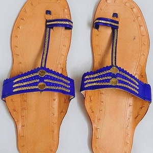 Chic Comfort: Women's Leather Flats, T-Strap Handmade Slippers, Kolhapuri Chappals - Back-Open Sandals, Bridesmaid Slipper, Summer Sandals..