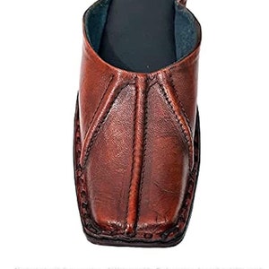 Man Brown Woven Mules, Leather Loafers, Indian Shoes - Casual Slippers in Dark Brown Flats with Criss-Cross Design. Explore Handmade Comfort