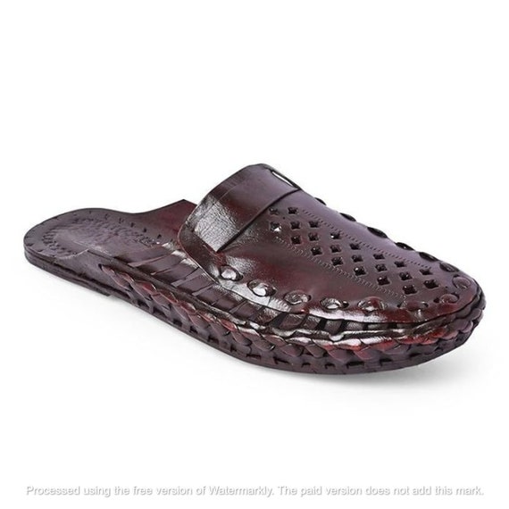 Bohemian Buffalo Leather Shoes Unisex Jesus Sandals Hippie Boho Footwear Men s Brown Kolhapuri Sandals Unique Hawai Style Etsy Men s Etsy