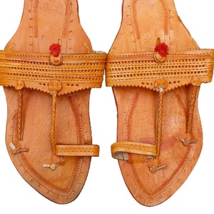 Step into Tradition with Handmade Indian Leather Flats - Kolhapuri Chappal Slides and Sandals. Ethnic Shoes for Authentic Style and Comfort.