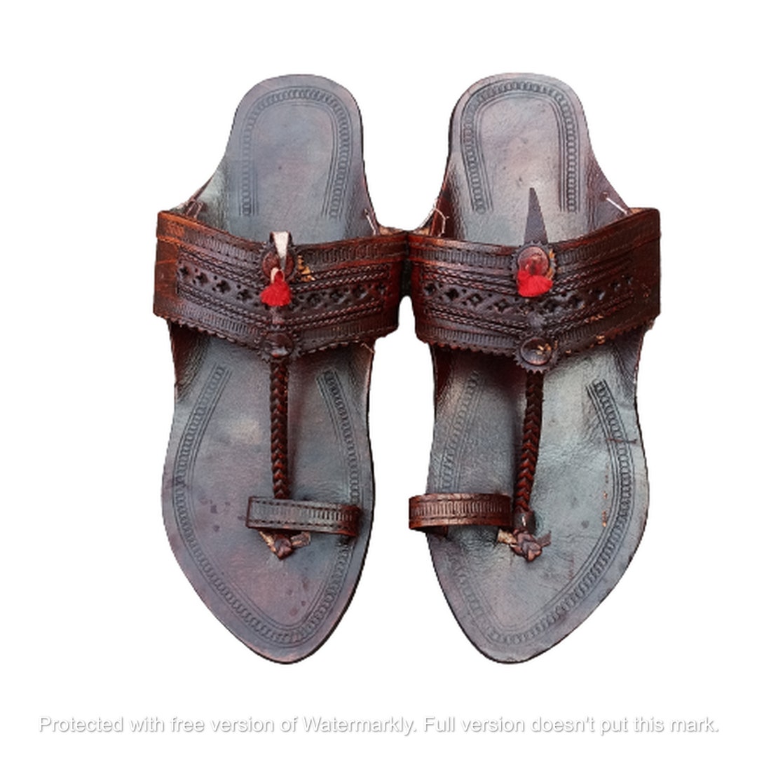Brown Leather Slippers Kolapuri Sleeper For Men Discover Unique