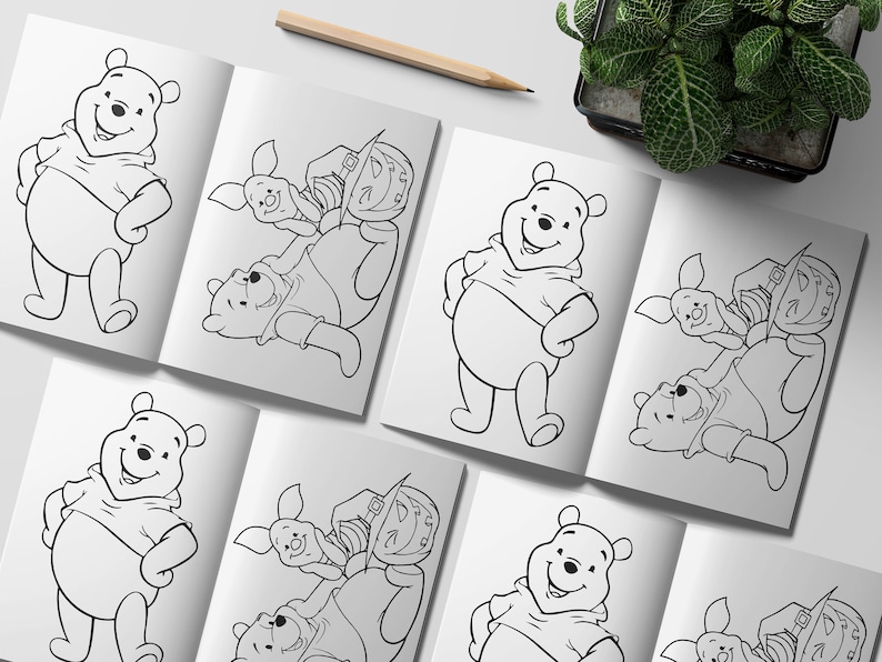 Winnie the Pooh Coloring Book 55 Pages, Coloring Pages Printable - Etsy