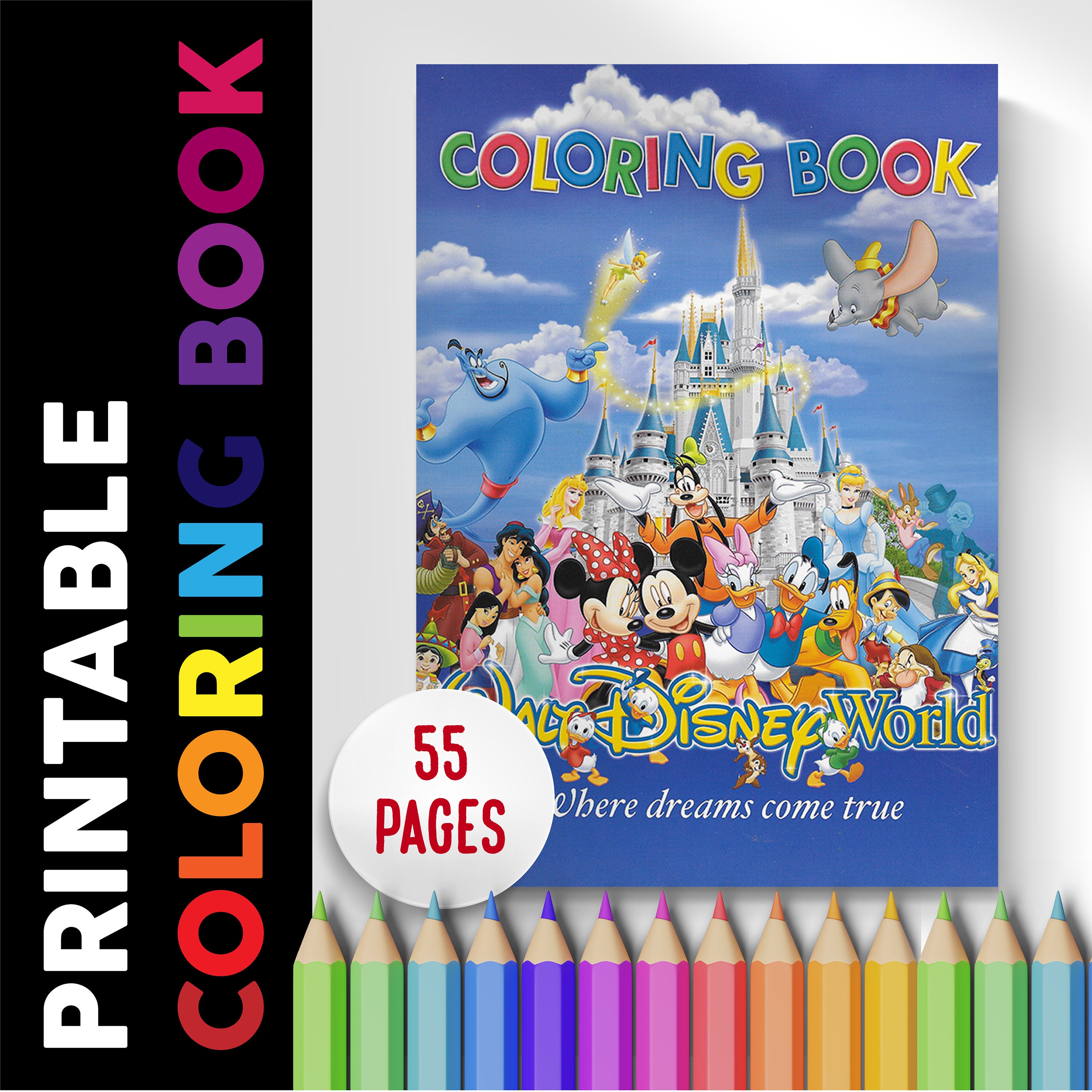 Characters Coloring Book, 55 Printable Pages (PDF Download) - Etsy