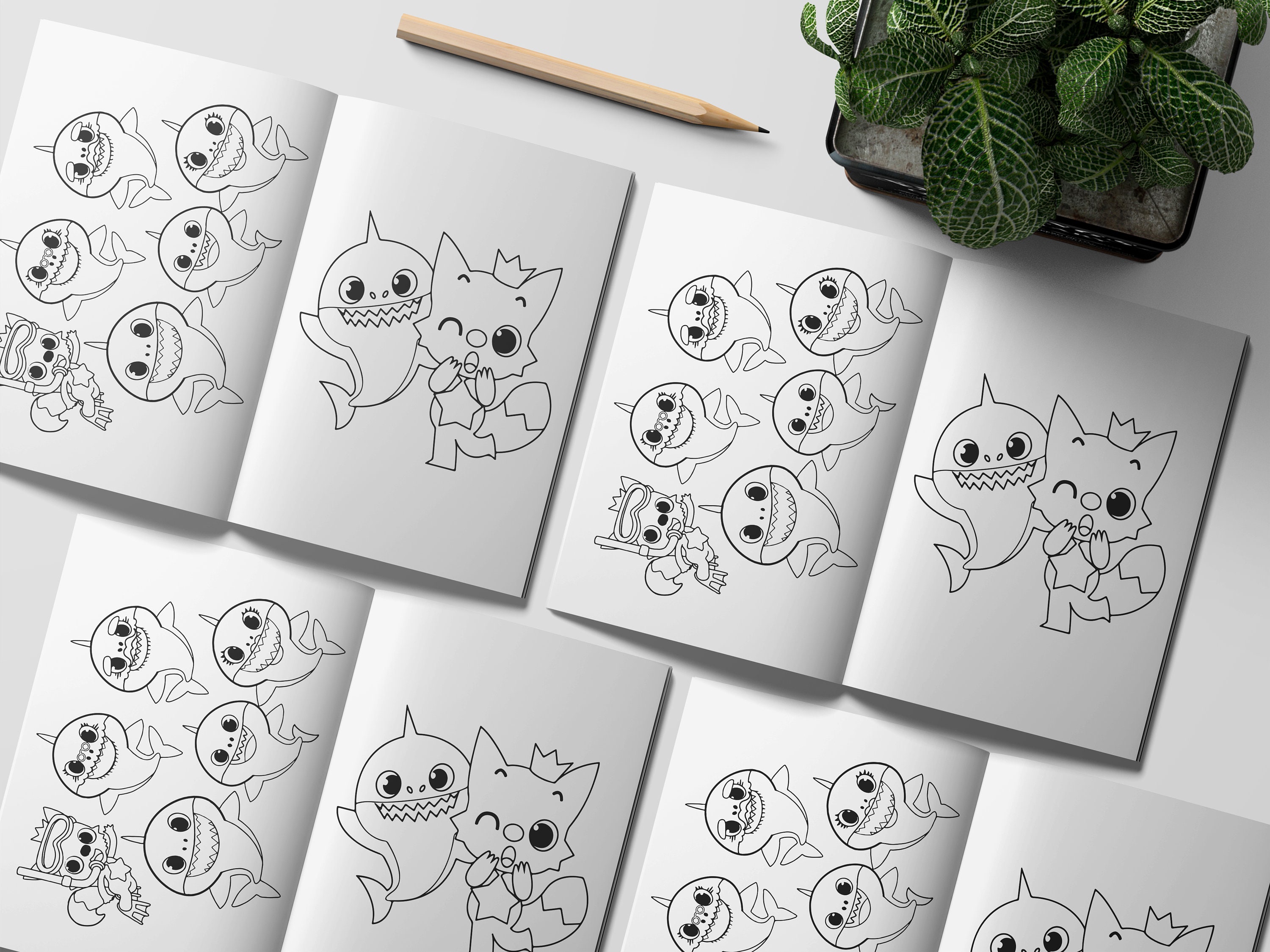 Baby Shark Coloring Book 30 Pages, Coloring Pages Printable - Etsy