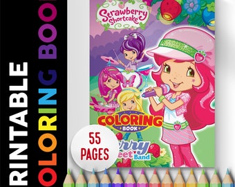 50 Pages Strawberry Shortcake Coloring Book - Etsy