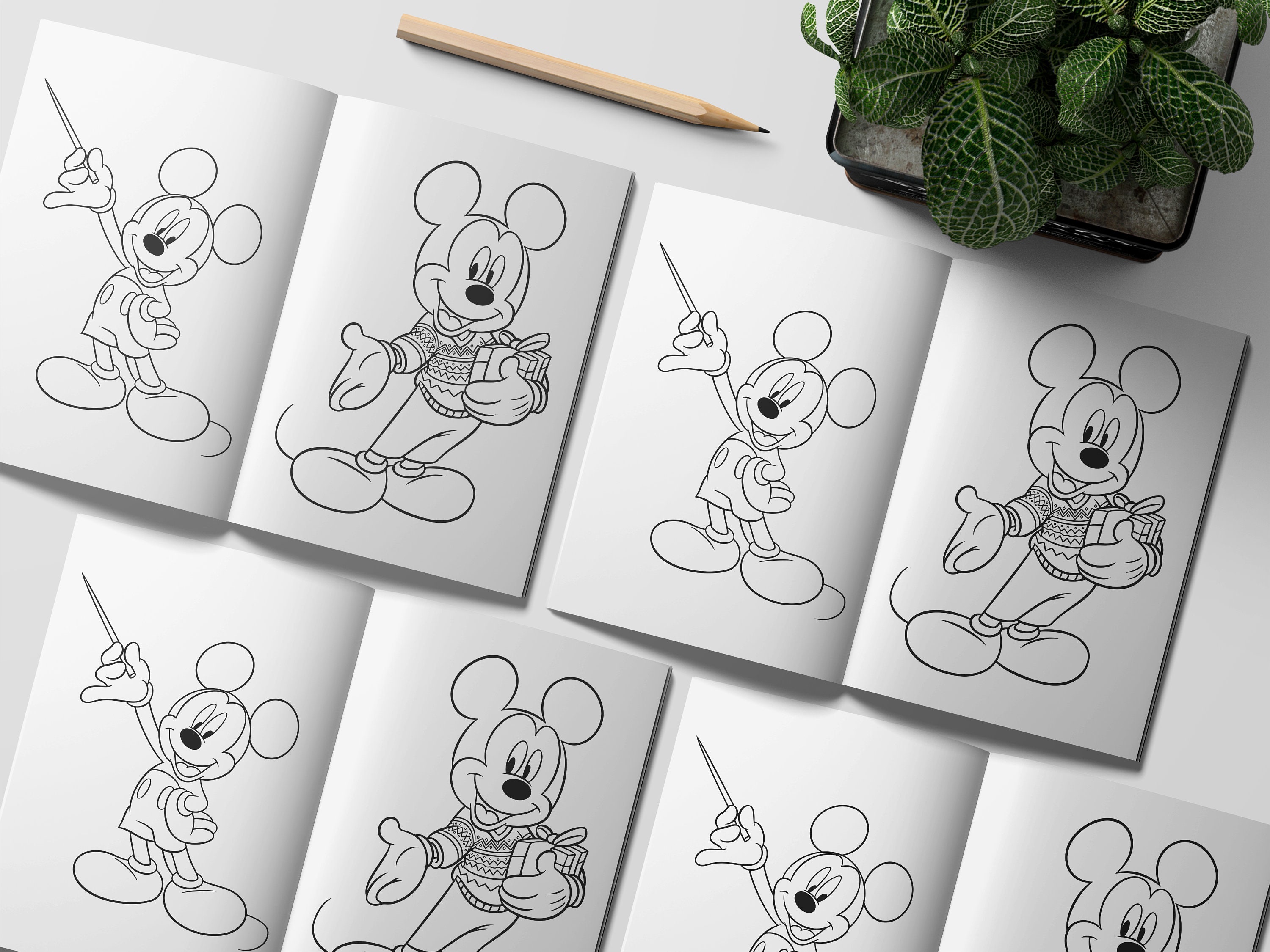 Mickey Mouse Coloring Book 55 Pages, Coloring Pages Printable - Etsy