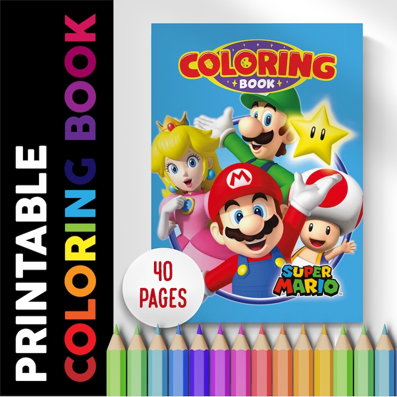 Super Mario Coloring Book 40 Pages, Coloring Pages Printable - Etsy