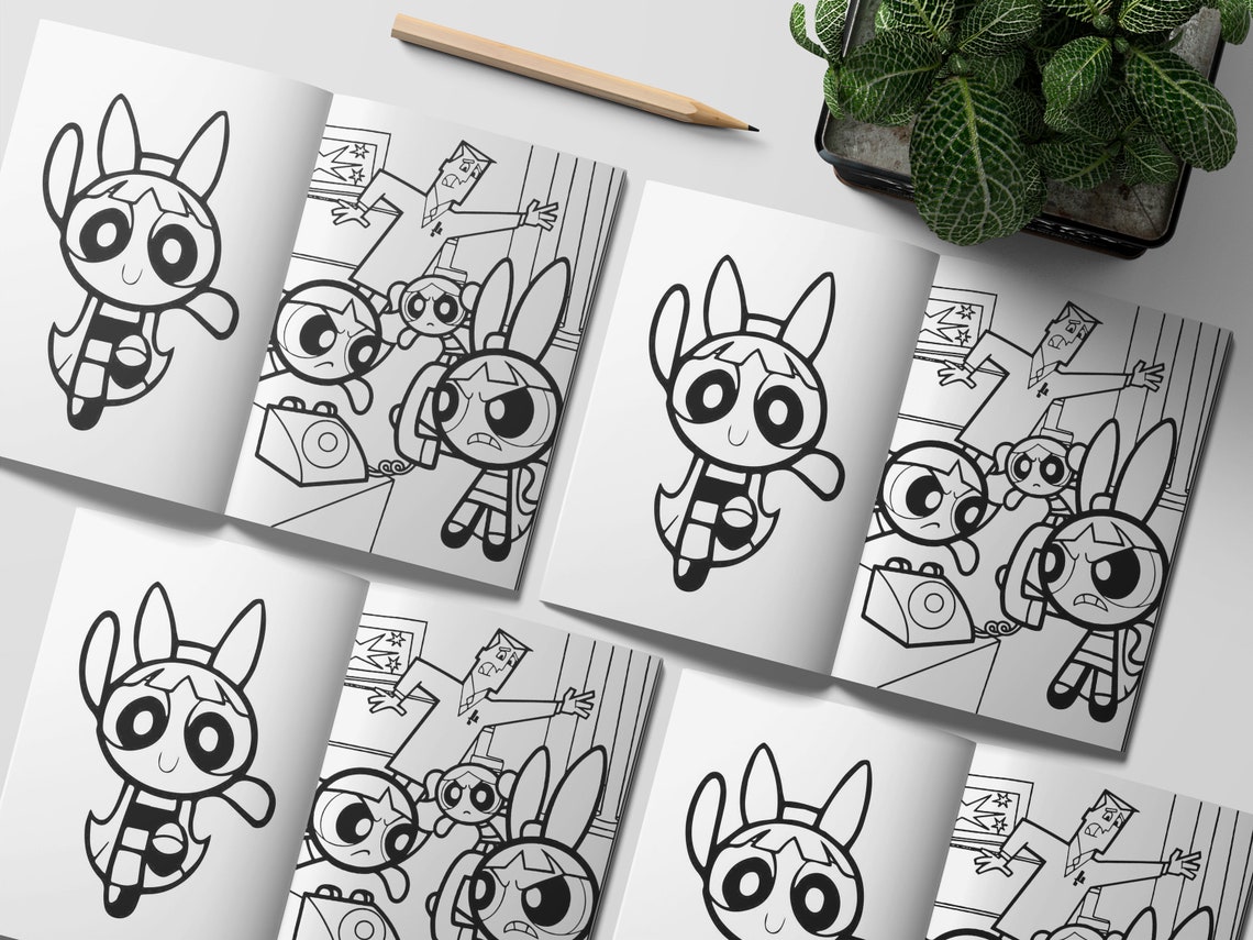 The Powerpuff Girls Coloring Book 55 Pages, Coloring Pages Printable - Etsy