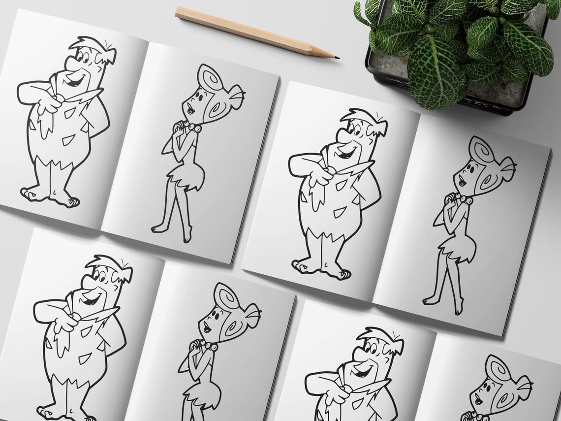 Fred Ratched Coloring Fred Flintstone Coloring Book, 50 Printable Pages (PDF) - Etsy