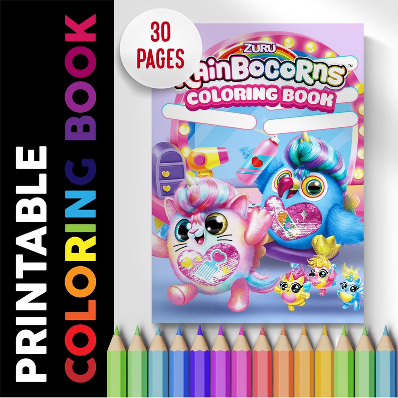 Rainbocorns Coloring Book 30 Pages, Coloring Pages Printable - Etsy