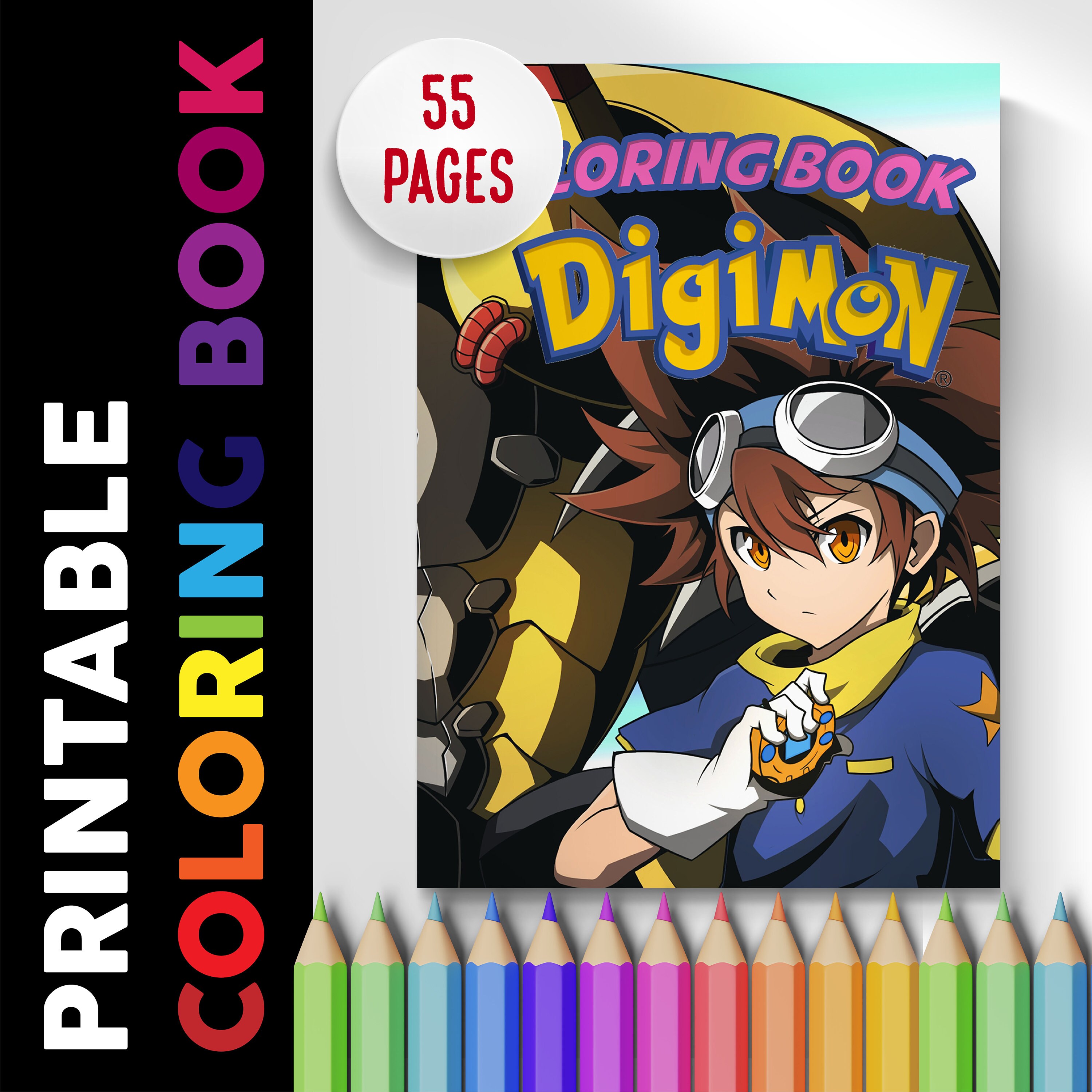 Digimon Coloring Book 55 Pages, Coloring Pages Printable - Etsy
