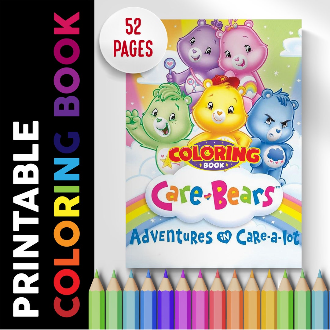 Care Bear Coloring Book 52 Pages, Coloring Pages Printable Etsy