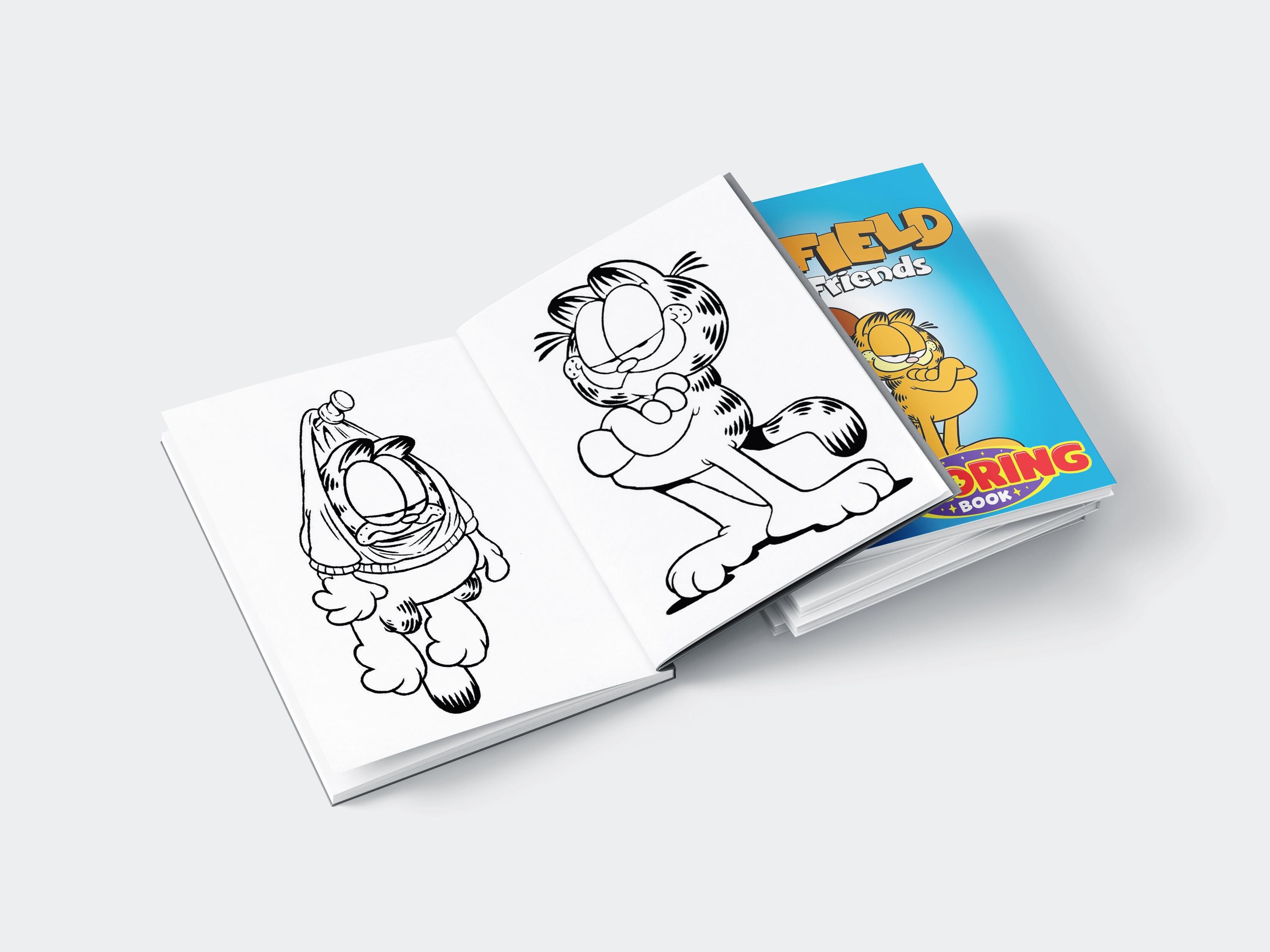 ガーフィールドぬりえ、55ページ（PDFダウンロード） - Etsy 日本