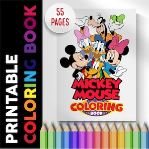 Mickey Mouse Coloring Book 55 Pages, Coloring Pages Printable