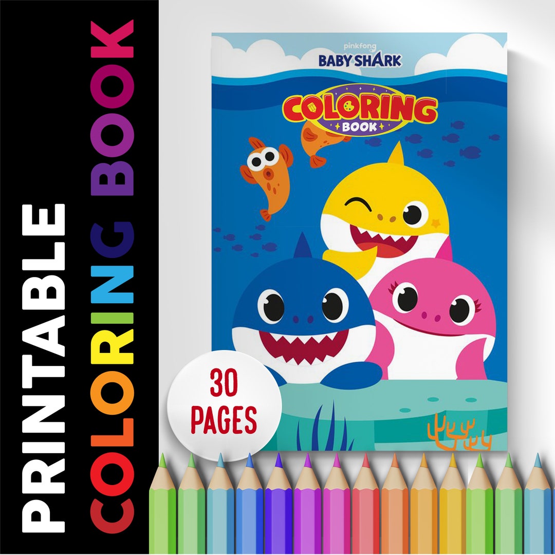 Baby Shark Coloring Book 30 Pages, Coloring Pages Printable - Etsy