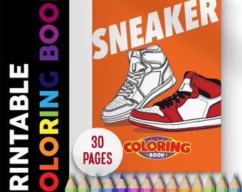 Sneaker Coloring Book 30 Pages, Coloring Pages Printable