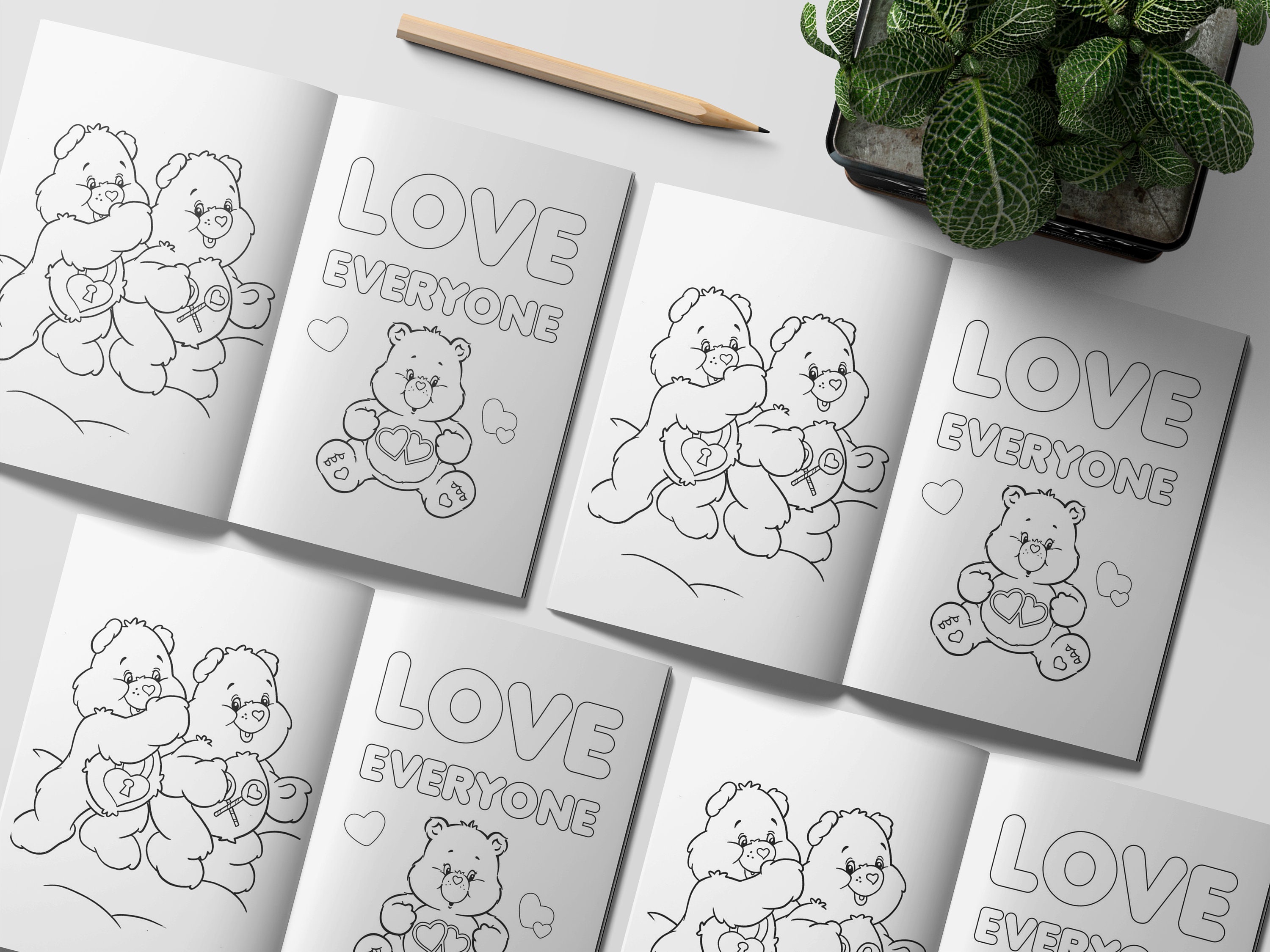 Care Bear Coloring Book 52 Pages, Coloring Pages Printable Etsy