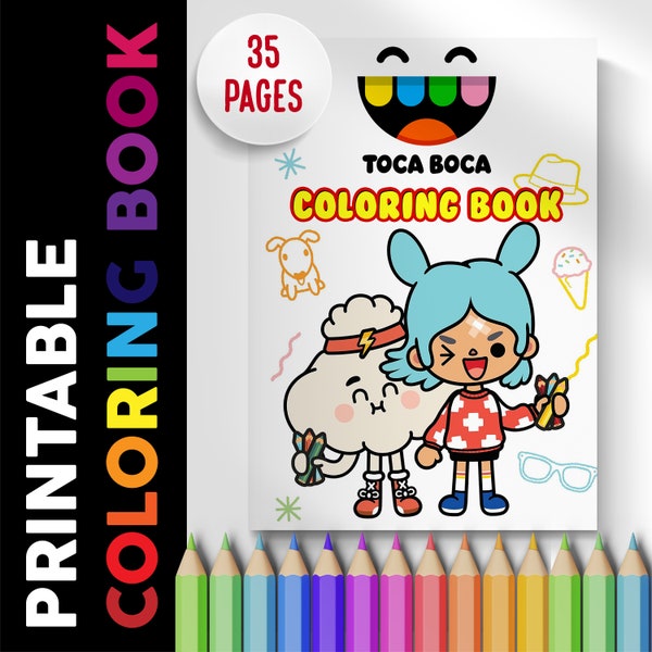 Libro da colorare Toca Boca 35 pagine, pagine da colorare stampabili