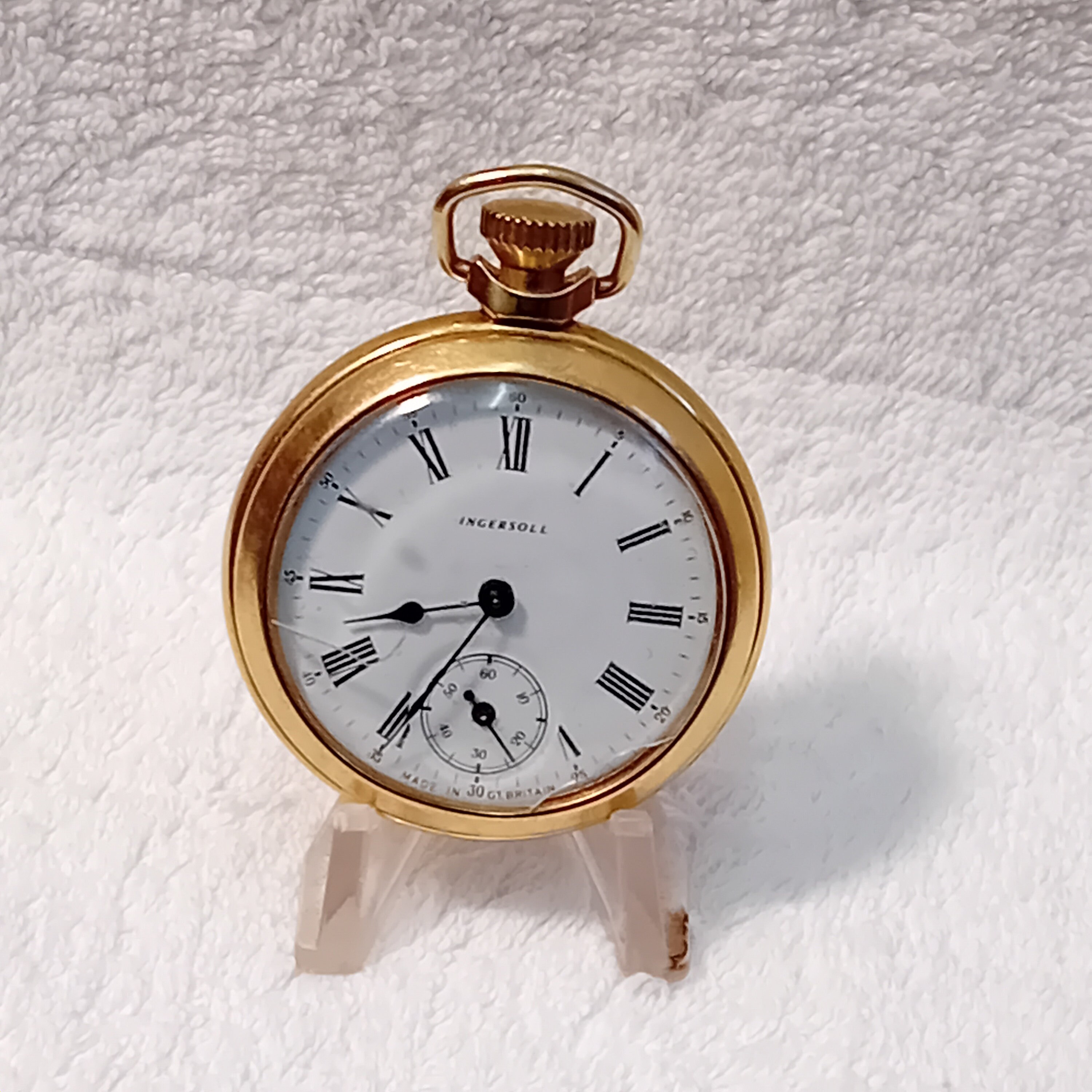 1965 Ingersoll Goldtone Pocket Watch Serviced Fitted With a New