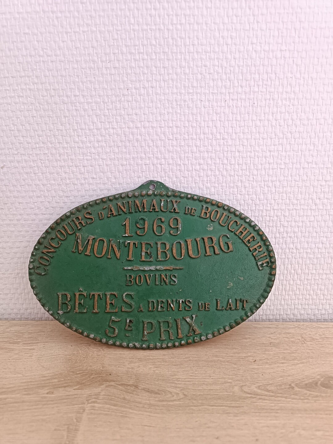 Plaque vintage française de l'agriculture, trophée, récompense animaux, 1959 11032519 - France