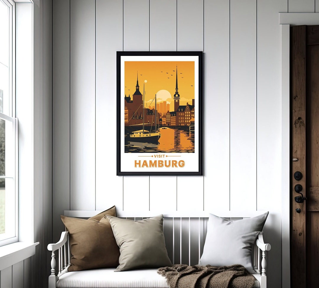 Hamburg Skyline Print Wall Art Posters Hamburg Wall Art Etsy