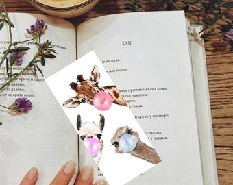 Lovely illustrated printed bookmark, Page Saver, Book Lover Gift
