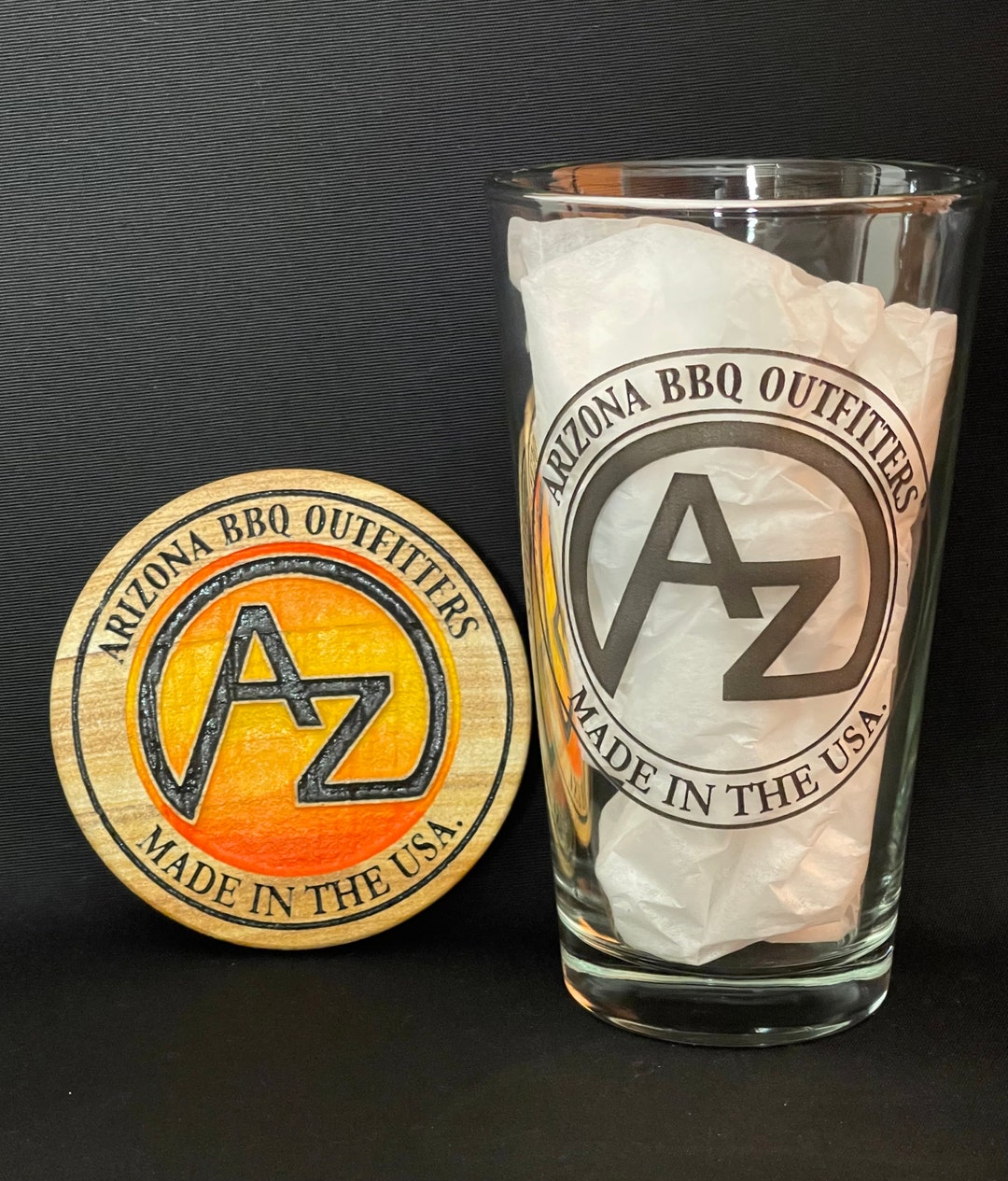 Beer Glass & Coaster Set Etsy