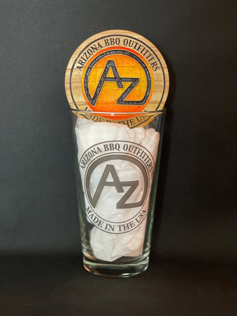 Beer Glass & Coaster Set Etsy