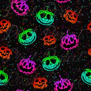 Seamless Stickmusterdatei 'Neon Kürbisse'