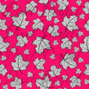 Seamless Design File Silver Glitter Leaves