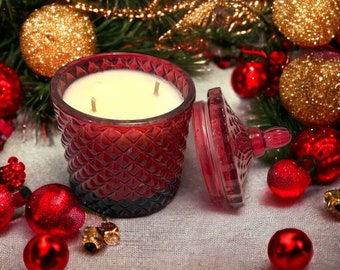 Vela perfumada de árvore de Natal, 200g (7oz), feita à mão.