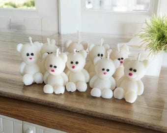 Velas de ursinho de pelúcia, decoração artesanal para casa, presentes para casa nova (56g)