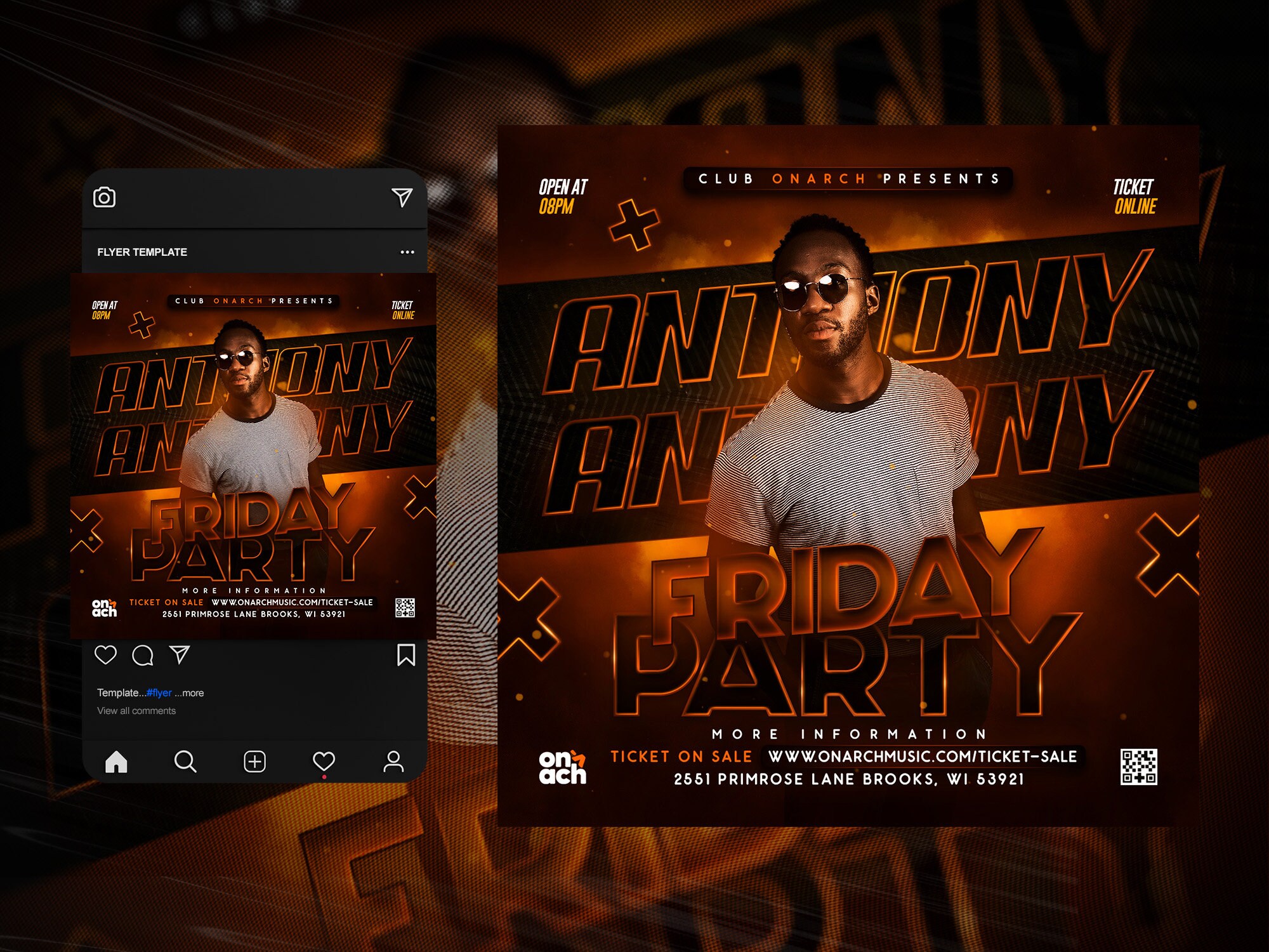 EDITABLE Club Flyer Template, Event Flyer, Night Club Invite Flyer, DJ ...
