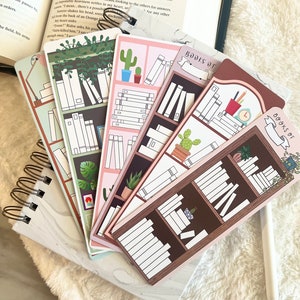 Ready to ship -  Bookshelf Tracker Bookmark DOUBLE-SIDED (6 Colors) Bookmark Tracker, Reading Tracker, Bookmark Gift for Book Lovers