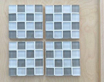 Glass Tile Coasters - Set of 4
