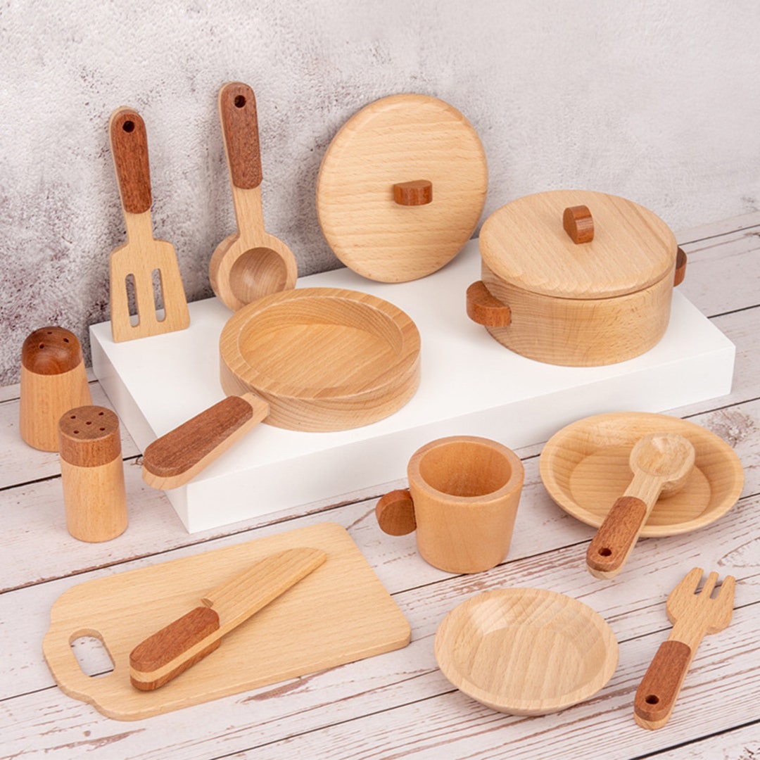 Wooden Kitchen Set Toy Wooden Pretend Play Kitchen Set Wood Etsy