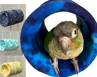 Bird Tunnel, Parrot Tent, Parakeet Hut, Comfy Anti-Pill Fleece Lined Sleeping Bed, Budgies, Conures, Quakers, Lovebird, Cockatiel, Parakeet