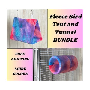 Bird Fleece Tent & Tunnel Bundle Set Cozy Parrot Bed Bird Cage Accessory Stainless Steel Hardware Prefect Gift Sun Conure Caique Quaker