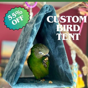 Custom Cozy Bird Tent Comfy Parrot Hut Pet Bird Bed Accessory Handmade Fleece Gift for Bird Lover of Conure Lovebird Cockatiel Budgie Quaker