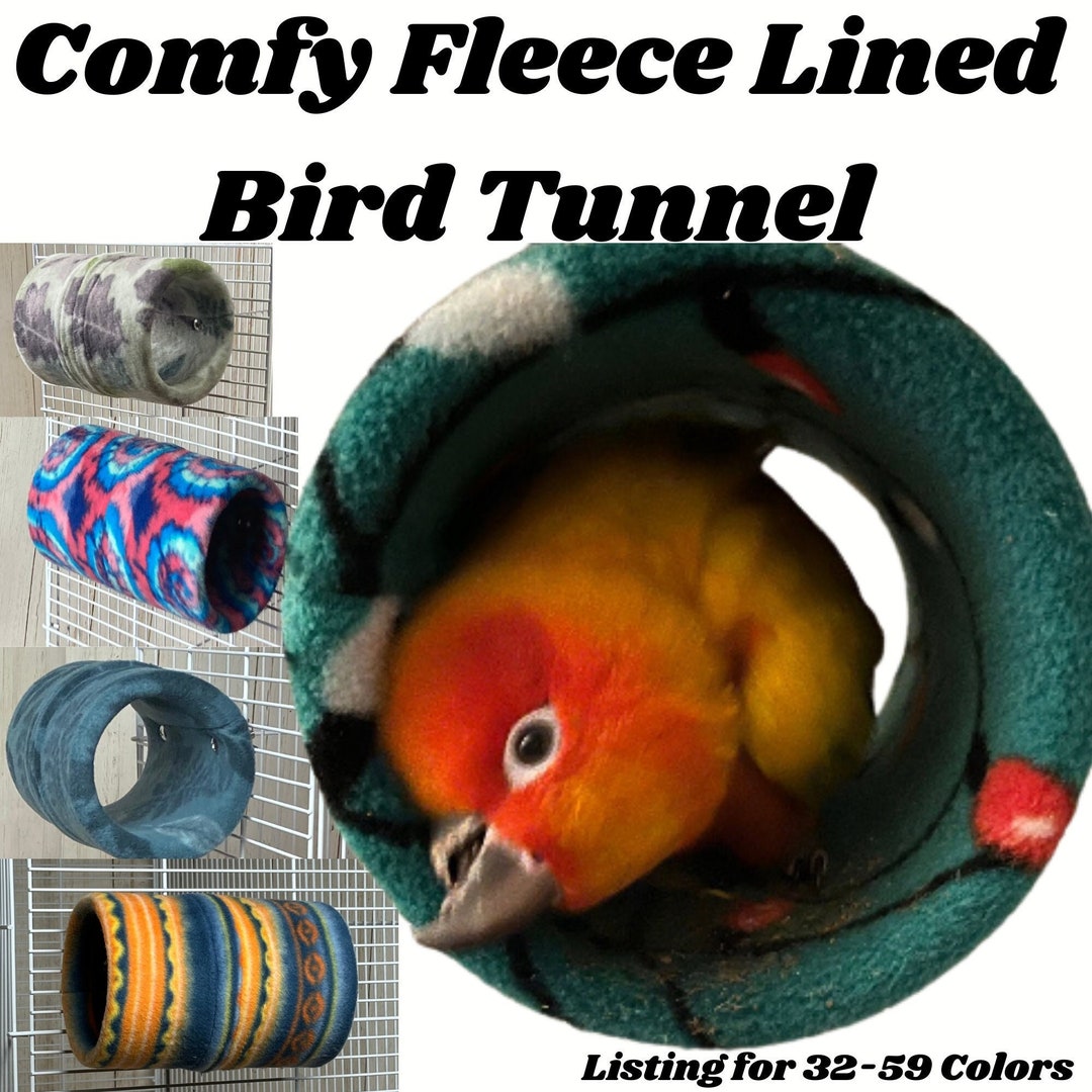 Bird Tent, Parrot Hut, Parakeet Tunnel, Custom Fleece Lined, Safe Bird